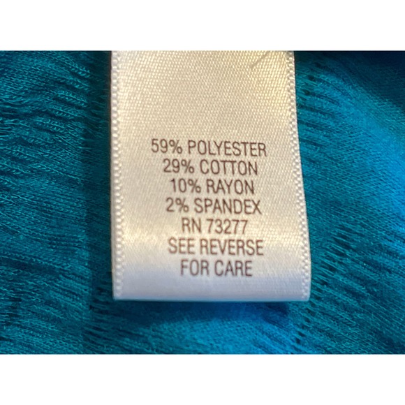 Dana Bachman Stylish Knit Top Turquise Womens Large 0,0,1:A-0015 - Picture 6 of 8